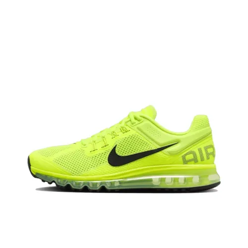 Nike Air Max 2013 Дышащая Поддержка Низкий Топ Бег на длинные дистанции Спринт Беговые кроссовки Унисекс Желтый
