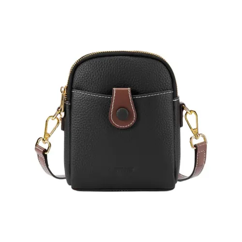 ST SAT Сумка через плечо из крупнозернистой текстуры коровьей кожи Мини Женская Экрю Черный Хаки