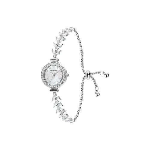 MELSMAO Модные часы Кварцевый механизм Сплав Ремешок Часы для женщин Жемчужная раковина Циферблат часов