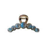 Сияние Синий Круглая бусина Средний размер Заколка-краб