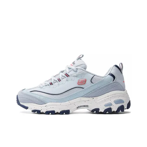 Skechers D'LITES 1,0 Амортизация Дышащий Увеличение Высоты Низкий Топ Телесный Верх Кроссовки Женские Синий
