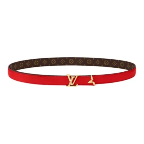 LOUIS VUITTON Кожаные ремни Женские Красный Ширина 2CM