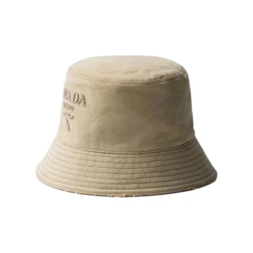 PRADA Cotton Bucket Hats Женские Бежевый