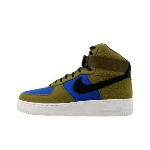 Nike Air Force 1 Амортизация Износостойкий MID Топ Скейтборд Кроссовки Женские Сине-зеленый