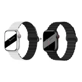 Яблоко Силиконовый ремешок - Белый, Черный * Полночный черный