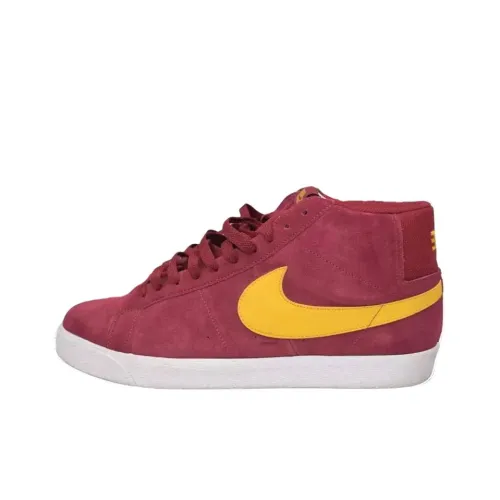 Nike Blazer USC Устойчивый к истиранию Дышащий MID Скейтбординг Кроссовки Унисекс Красный Желтый
