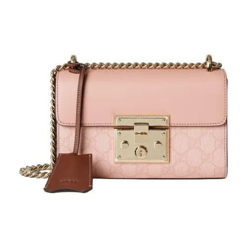 GUCCI Сумка через плечо из холста с панелями из кожи женская