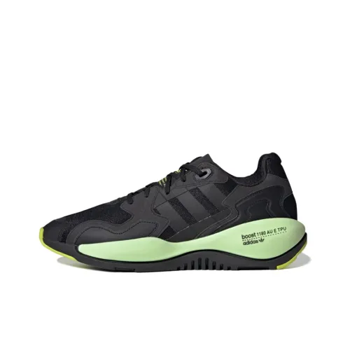 Adidas Originals ZX Alkyne Slip-resistant Abrasion-resistant Low Top Casual Women's Black Green Adidas Originals ZX Alkyne Slip-resistant Abrasion-resistant Низкий Топ Повседневный Женский Черный Зеленый