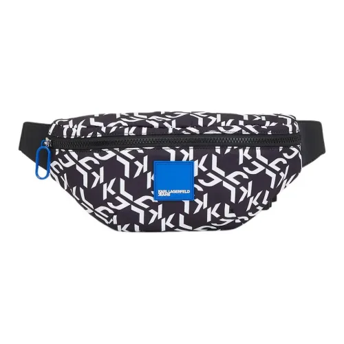 KARL LAGERFELD Переработанный полиамид сумка через плечо бананка стандартная мужская черный белый