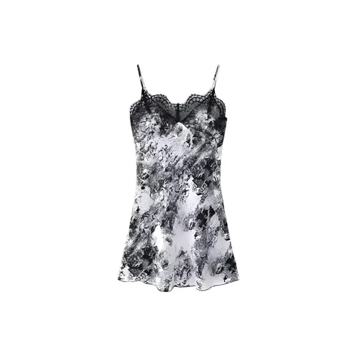 OEING Ночная сорочка Женская Черный Белый