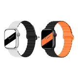 Яблоко силиконовый ремешок - белый, черный * черный и оранжевый