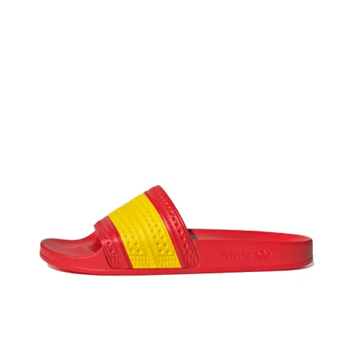 adidas originals Adilette Слайды Резиновая подошва Тихий Slip Resistant Слипоны Унисекс Красный Желтый