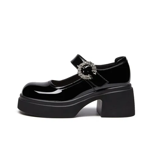 ST SAT Грубый каблук Мэри Джейн туфли 6,5 см женские