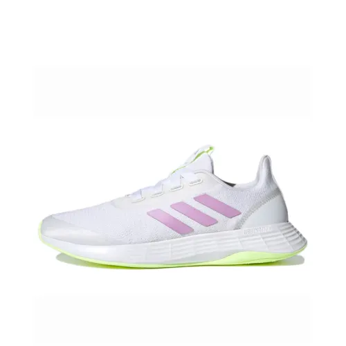 Adidas Qt Racer Sport Дышащие Низкие Беговые Кроссовки Женские Белые Розовые
