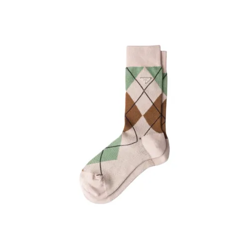 PRADA SS24 Колено Высокие Носки Женские 1 Пачка Бежевые