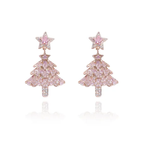 KING OF BLING Серьги из сплава с цирконием женские удачи