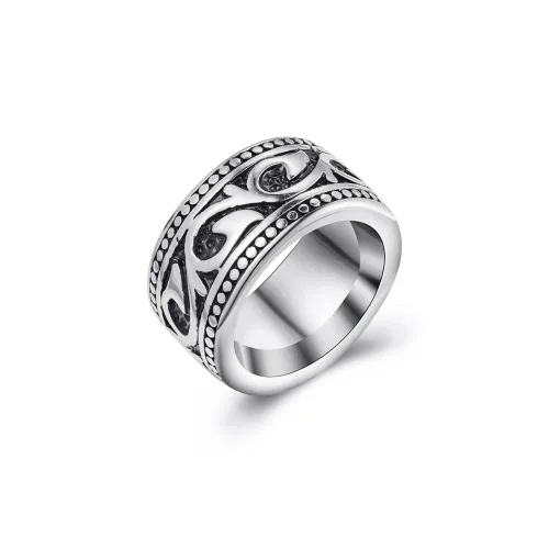 FOREVER MELODY Кольца из титанового стального сплава Мужские Серебряный Черный