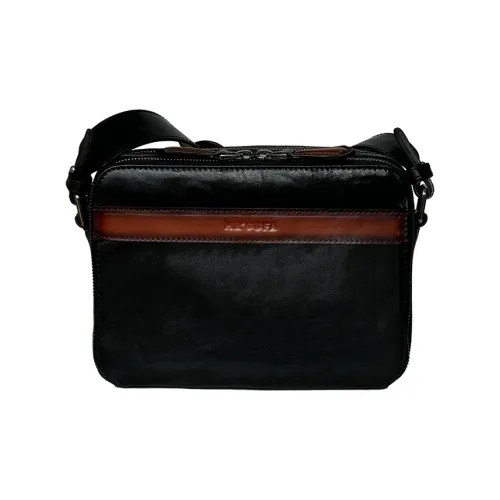 MR'GUFA Сумка через плечо из коровьей кожи Мужская Черная Коричневая Классический Черный
