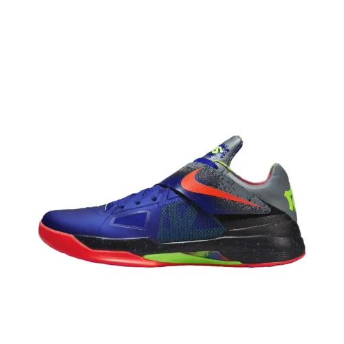 Nike KD 4 Low Топ Баскетбольные кроссовки Унисекс Синий Красный