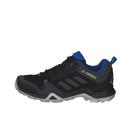 adidas Terrex AX3 GTX Противоскользящий Низкий Топ Походная обувь Мужская Черный Синий Зеленый