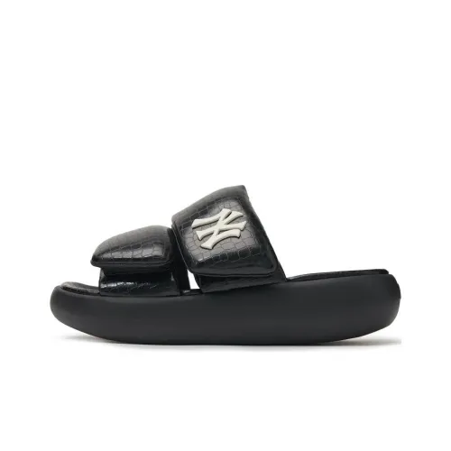 MLB New York Yankees Slip-resistant Abrasion-resistant Slippers Unisex Black White MLB Нью-Йорк Янки Слип-резистентные Аbrasion-resistant Слипоны Унисекс Черный Белый