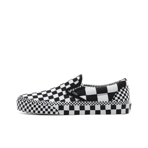 Vans Slip On Series Все Over Шахматный узор Классический Низкий Топ Скейтборд Кроссовки Унисекс Черный Белый