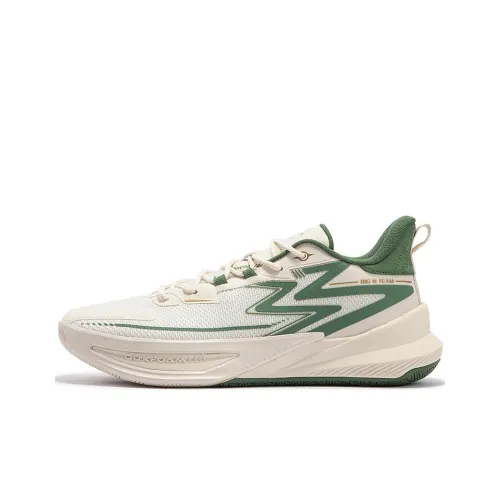 361° Big3 Team 2,0 Амортизация Износостойкий Низкий Топ Баскетбольные Кроссовки Мужские Бежево-Зеленые