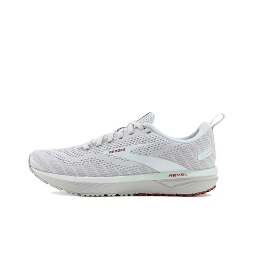 Brooks Revel 6 Slip-Resistant Abrasion-Resistant Low Top Спринт Беговые кроссовки Женские Серый Синий