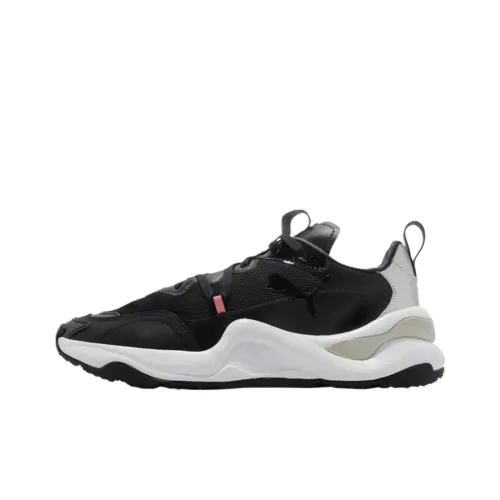 PUMA Шаговый шов Амортизация Износостойкий Низкий Топ Беговые кроссовки Женские Черный Серебряный Белый