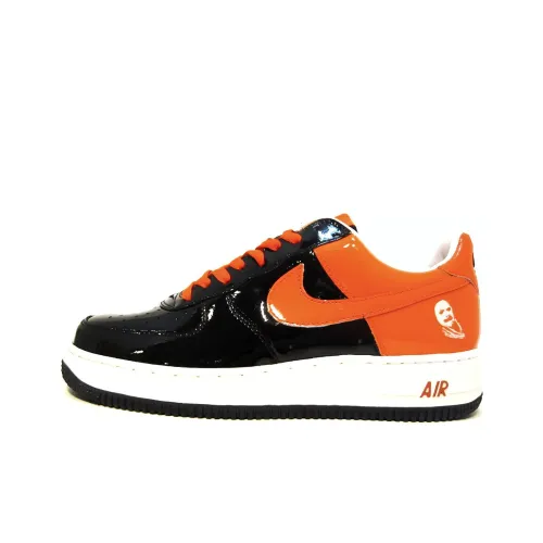 Nike Air Force 1 Halloween2005 Slip-Resistant Shock Absorbers Low Top Скейтбординг Мужские Черные Оранжевые