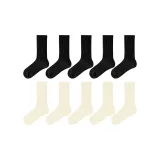 10 пар (5 черных + 5 молочно-белых)