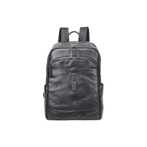 DOSRFINI Рюкзак из крупнозернистой текстуры коровьей кожи стандартный мужской черный кофейный коричневый