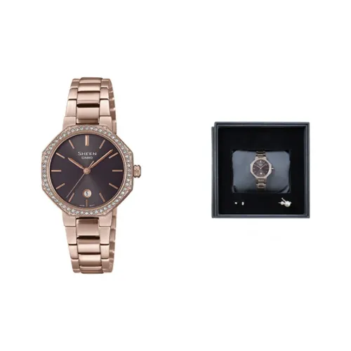 CASIO SHEEN Кварцевый механизм стальной ремешок женские часы серый циферблат