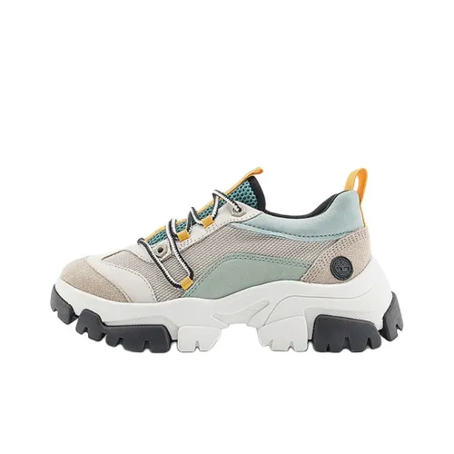 Timberland Противоскользящая Устойчивая к истиранию Низкий Топ Походная обувь Женская Белая Серый