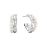 Серьги-гвоздики с жемчугом Streamer в серебряной подарочной коробке