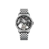 9001E9 Металлическое черное кольцо с бриллиантом - стальной браслет