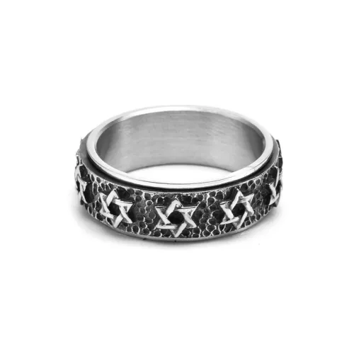 FOREVER MELODY Кольца из титанового стального сплава Мужские Серебряные