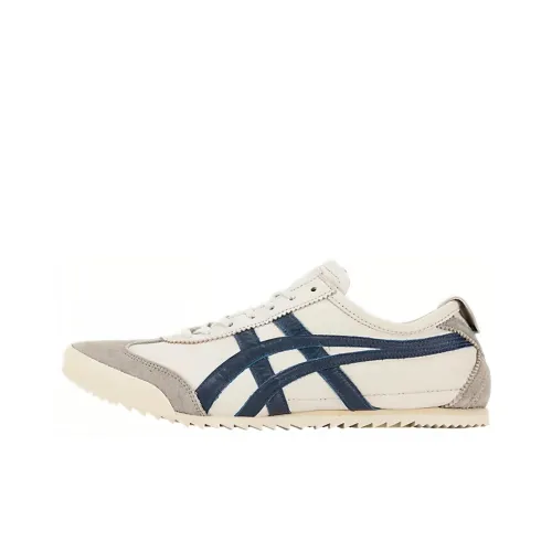 Onitsuka Tiger MEXICO 66 DELUXE Устойчивый к истиранию Низкий Топ Повседневная обувь Женская Синяя Белая