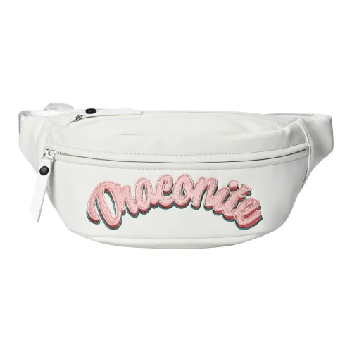 DRACONITE ПУ (полиуретан) Сумка через плечо Бананка Стандартная Унисекс Кремово-белый