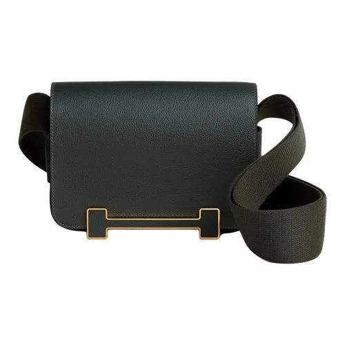 HERMES Geta Evercolor Телячья кожа Деревянные Сандалии Сумка Сумка через плечо Сумка на плечо Женская Темно-зеленая