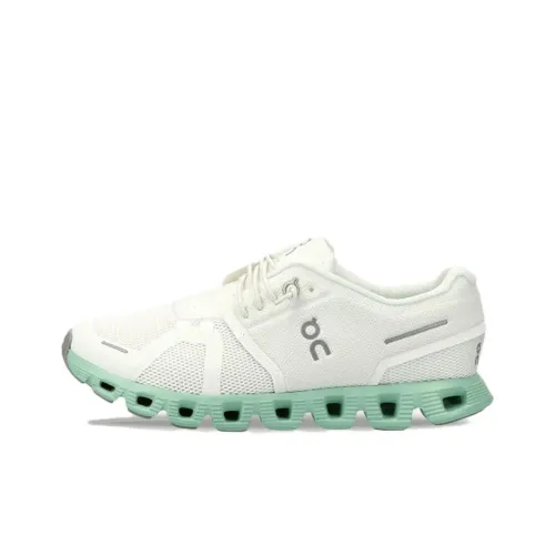 On Cloud 5 Low Топ Кэжуал Женские Белый Зеленый