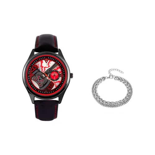 Ingyunshi Soul Land Коллаборация Кварцевый механизм Естественная кожа Ремешок Часы Унисекс Серебристый циферблат