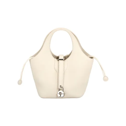 YOCAMU Сумка из крупнозернистой текстуры коровьей кожи одно плечо стандартная женская голубо-серый экрю