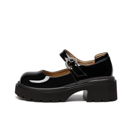 ST SAT Грубый каблук Мэри Джейн туфли 5 см женские