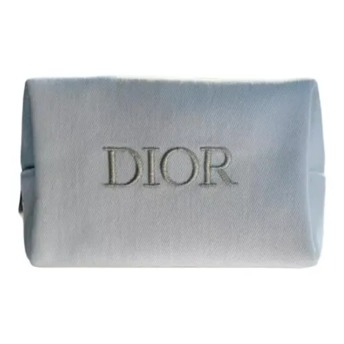 DIOR Минимализм и модерн Классический с принтом Деним ткань для хранения и дорожных косметичек Белый 18*9*11 см
