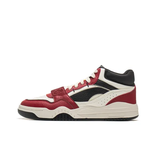 LINING Yuebai Скейтборд Кроссовки MID Топ Белый Красный Мужской