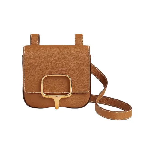 HERMES Della Cavalleria Epsom Телячья кожа Сумка через плечо Сумка на плечо Мини Женская 37 Золотисто-коричневый