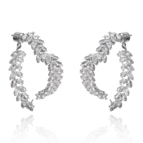 KING OF BLING Серьги из сплава с цирконием женские удачи