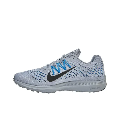 Nike Zoom Winflo 5 Амортизация Износостойкий Низкий Топ Беговые Кроссовки Унисекс Серый Синий