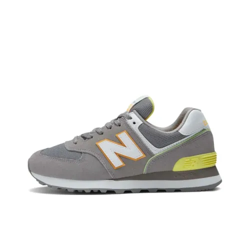 New Balance NB 574 Low Топ Повседневные Беговые Кроссовки Женские Серый Оранжевый